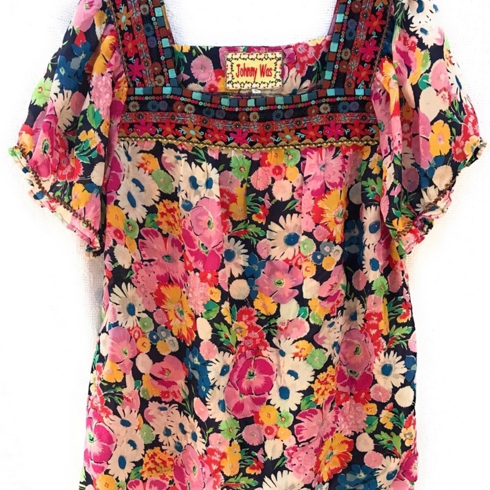 Johnny Was Embroidered Top